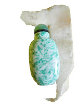 Qing Chinese snuff bottle Amazonite Aventuri mottled stone stone stopper Antique