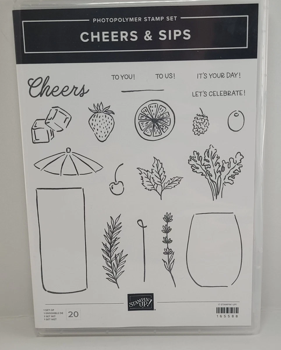 未使用♡Cheers & Sipsスタンピンアップ Stampin' Up! -Cheers & Sips - Photopolymer Stamp Set- *Retired* | eBay