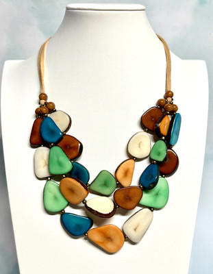 TAGUA NUT JEWELRY NECKLACE BOHO ARTISAN STATEMENT HANDMADE UNIQUE GIFT BRAND NEW