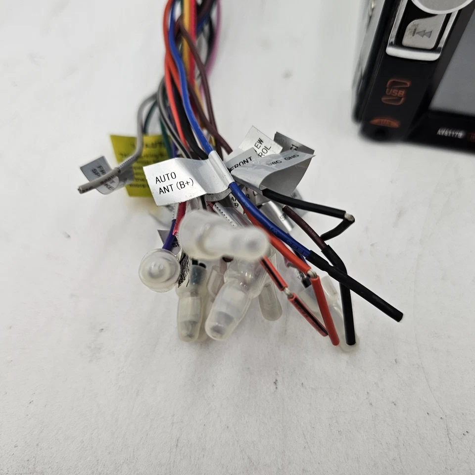 Axxera Bluetooth Car Stereo CD USB SD DVD Player AV6117B +Wire Harness Untested - Image 2 of 4