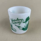 Vintage 1950s Hopalong Cassidy Milk Glass Mug Cup Western Hazel Atlas Green