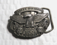 Vintage 1988 Harley-Davidson Eagle & Roses Belt Buckle โ Made in USA