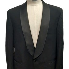 Christian Dior Mens Tuxedo Dinner Jacket Black 1 Button Blazer Shawl Collar 44 R