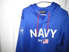 NWOT New UNDER ARMOUR Men's XXL Hooded Sweatshirt Blue NAVY Loose Hoodie 2XL