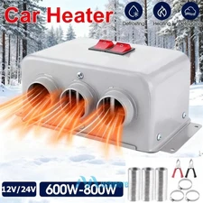 800W Electric Car Truck Heater 3 Hole 12V/24V DC Heating Fan Defogger Demister
