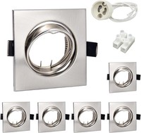 Led Einbaustrahler Set 6Er GU10 Schwenkbar Edelstahl GebüRstet 68Mm 230V Spots