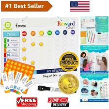 Durable Magnetic Behavior Chart for Kids - Includes 84 Chore Magnets Marker