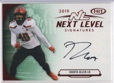 2019 Sage Hit Premier Draft Next Level Signatures Dakota Allen #NL-DA Auto