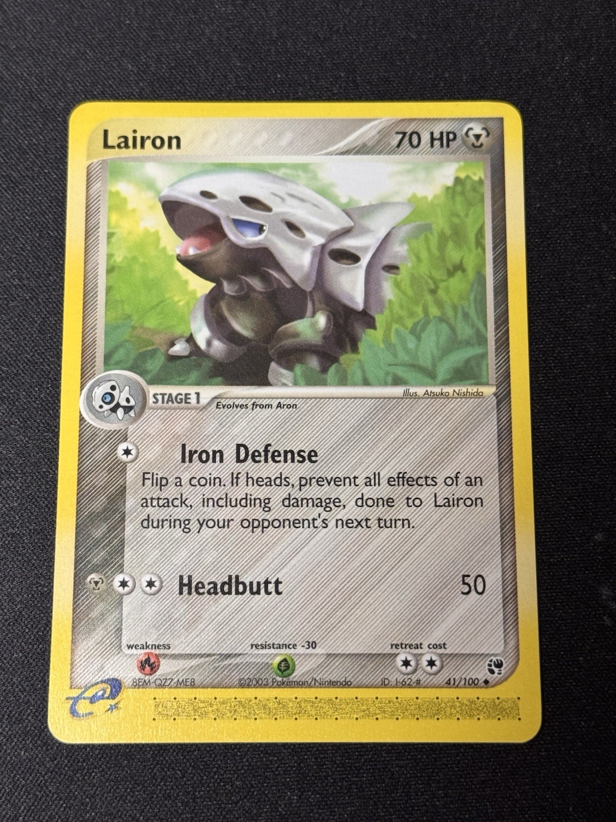 Lairon EX Sandstorm Series Pokemon Card 41/100 with Swipe NM/M Condition