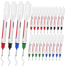 24 Pcs Long Head Deep Hole Marker Pens Nosed Deep Drill Hole Nib Scriber