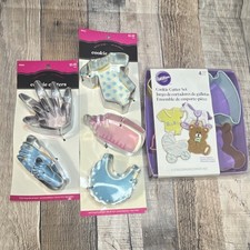 Wilton Baby Shower Cookie Cutter Set Metal Pl...