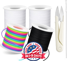 Kit de hilo el stico para pulseras de 660 ft con tijeras y aguja para abalorios