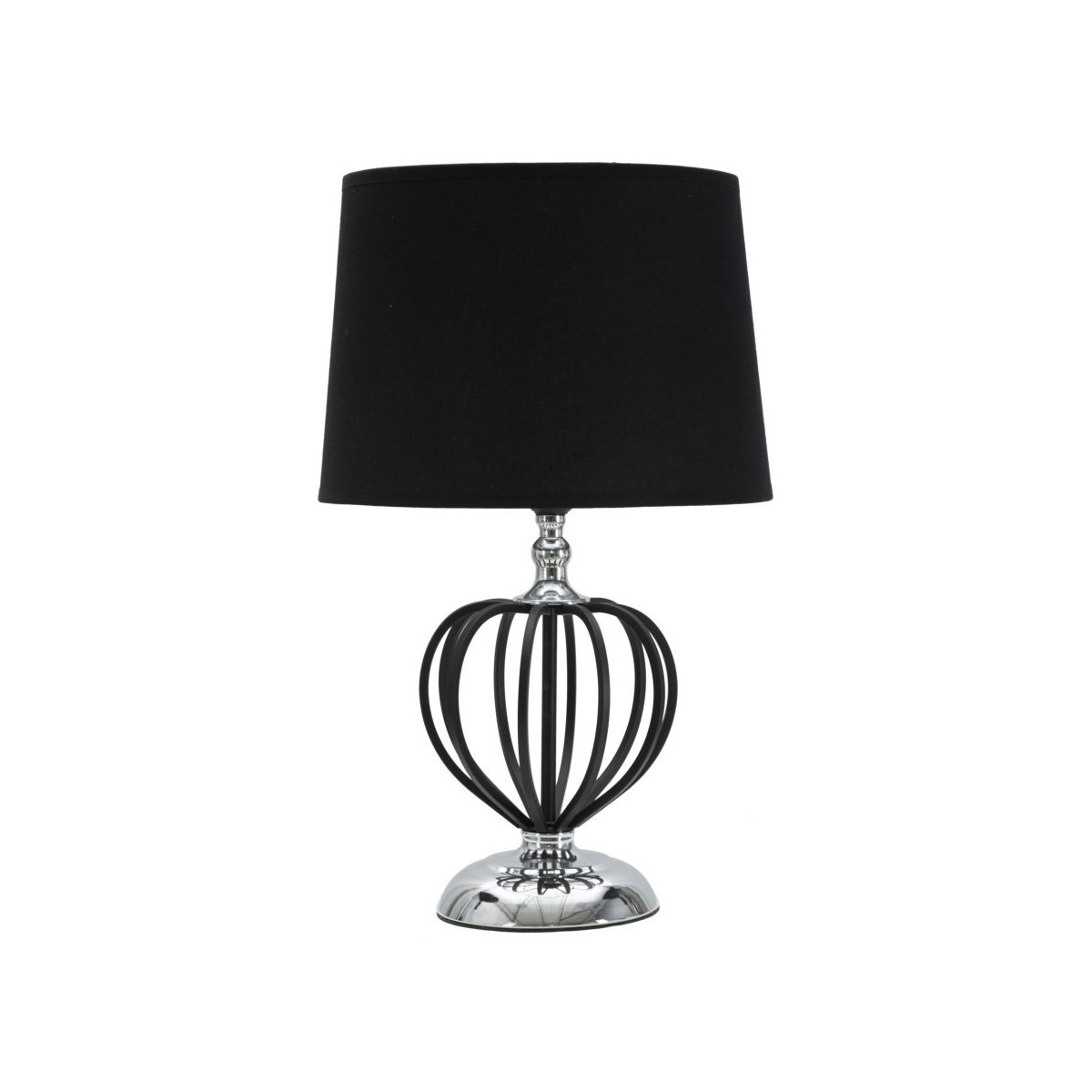 Lampe à poser en métal noir et argent Darky 44cm pour buffet de salon