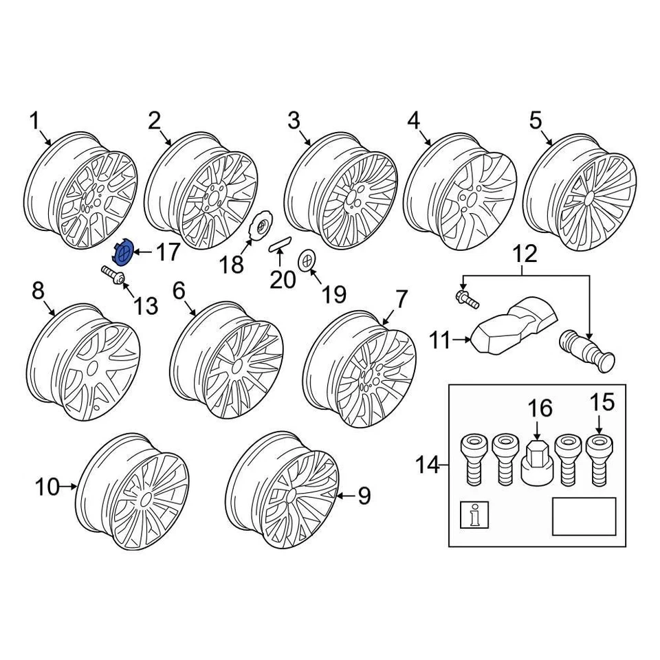 For BMW X5 2000-2018 BMW 36136783536 Wheel Cover Foto 4 de 4