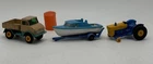 3 Matchbox Lesney Cars Vintage Die Cast Truck Boat Trailer Tractor See Pics