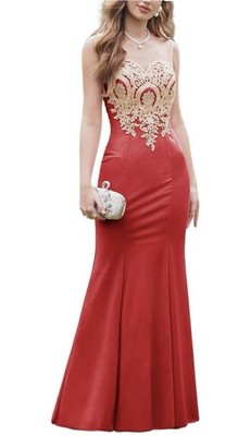 Formal Dresses for Women Bodycon Mermaid Appliques Lace Elegant Prom DressXIN262
