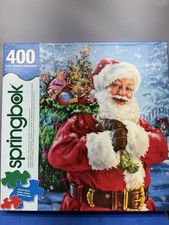 SPRINGBOK Dona Gelsinger SANTA CLAUS TOY SACK 400 Piece Jigsaw Puzzle