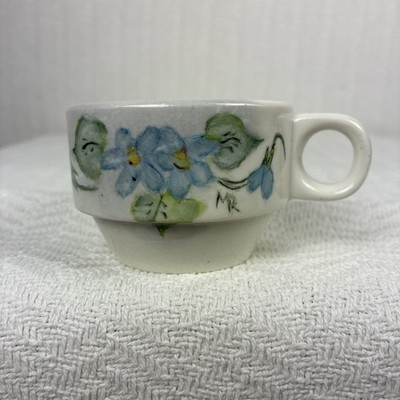 Coffee Cup Small Hand Painted Tea Cup With Handle Floral Painting