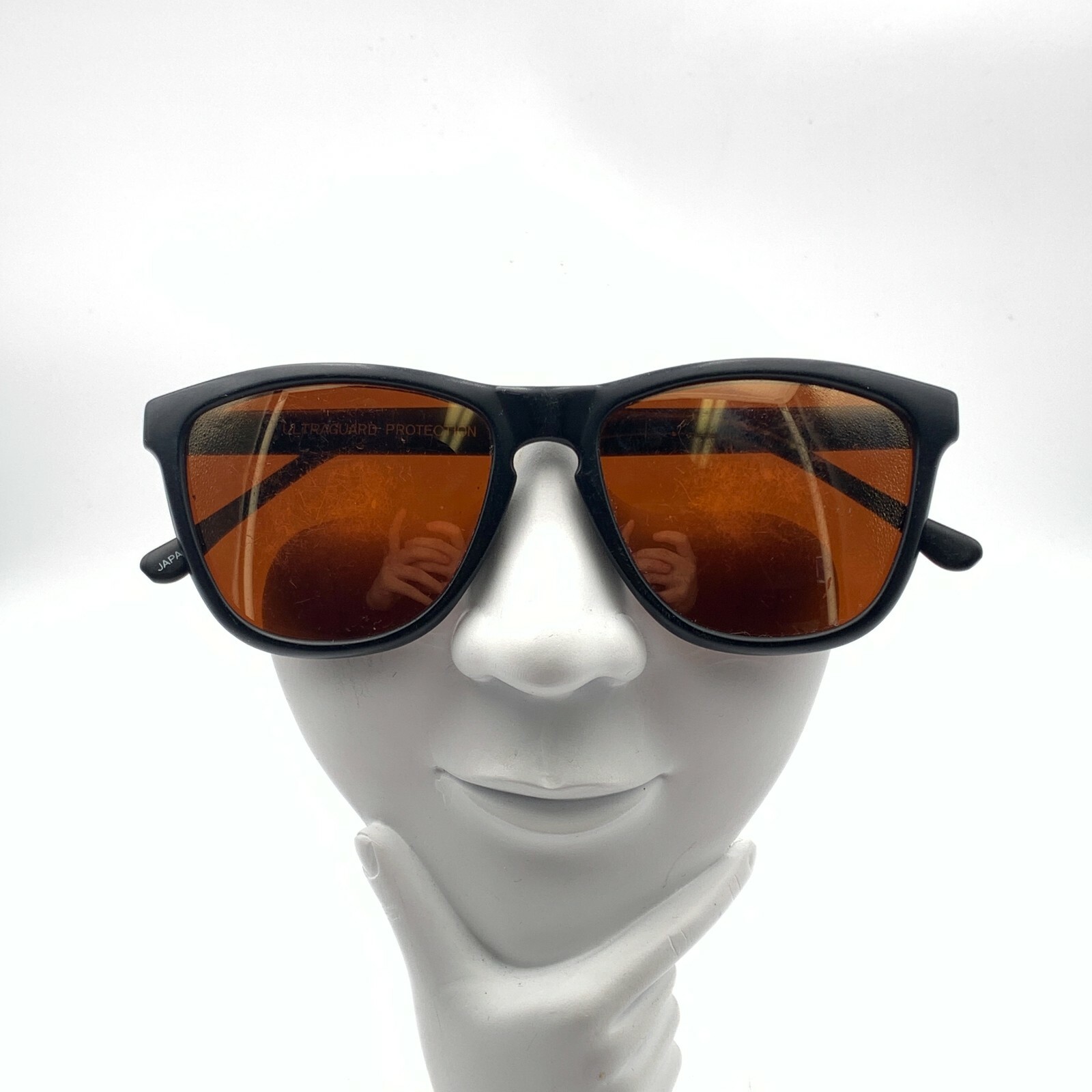 Vintage Gary Hall Eagle Black Oval Sunglasses Japan FRAMES ONLY