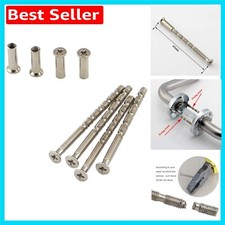 M4 x 60mm Nickel Color Door Handle Screws & Sleeves - 4-Piece Set for All Doors