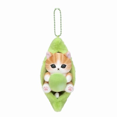 Mofusand Edamame Nyan Cat Ball chain Mascot / Plush Doll New Japan store