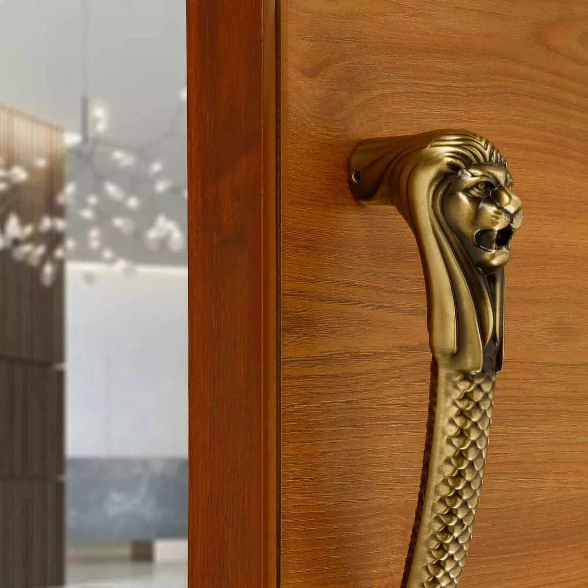 Long Pull Style Door Handles: Solid Iron With Leather Weave Wrap