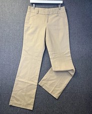 DKNY Donna Karan beige camel cotton wide leg chino trousers size USA 6