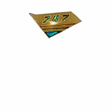 Rare Vintage Boeing 747 Plane Tail Enamel Lapel Aviation Pin Badge