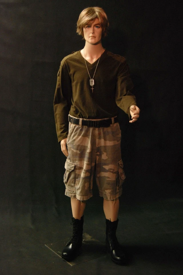 玻璃纤维逼真成人男性短身人体模型带可移动肘部 — 第 3/4 张图片