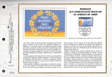 3072++FEUILLET CEF SUR SOIE 1er JOUR 1997 HOMMAGE  COMBATTANT FRANCAIS AFRIQUE