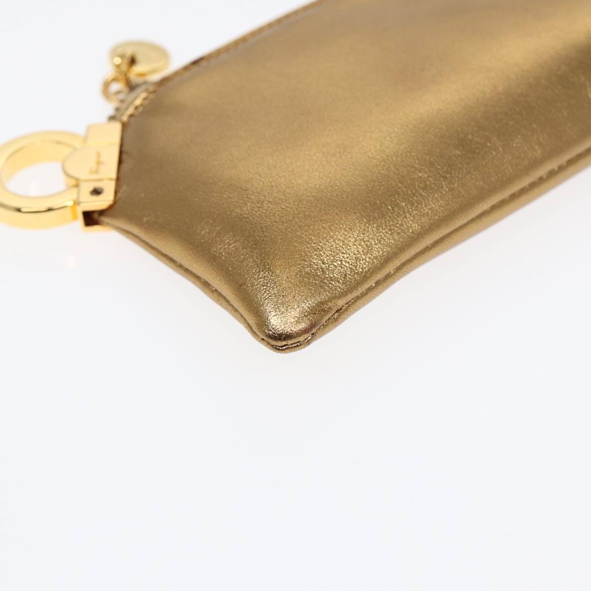 Salvatore Ferragamo Gancini Coin Purse Leather Gold Auth Salvatore Ferragamo Gancini Coin Purse Leather Gold Auth