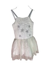 Stella McCartney Girl Star Print Tulle Skirt Dress Up Play White Silver Size 6