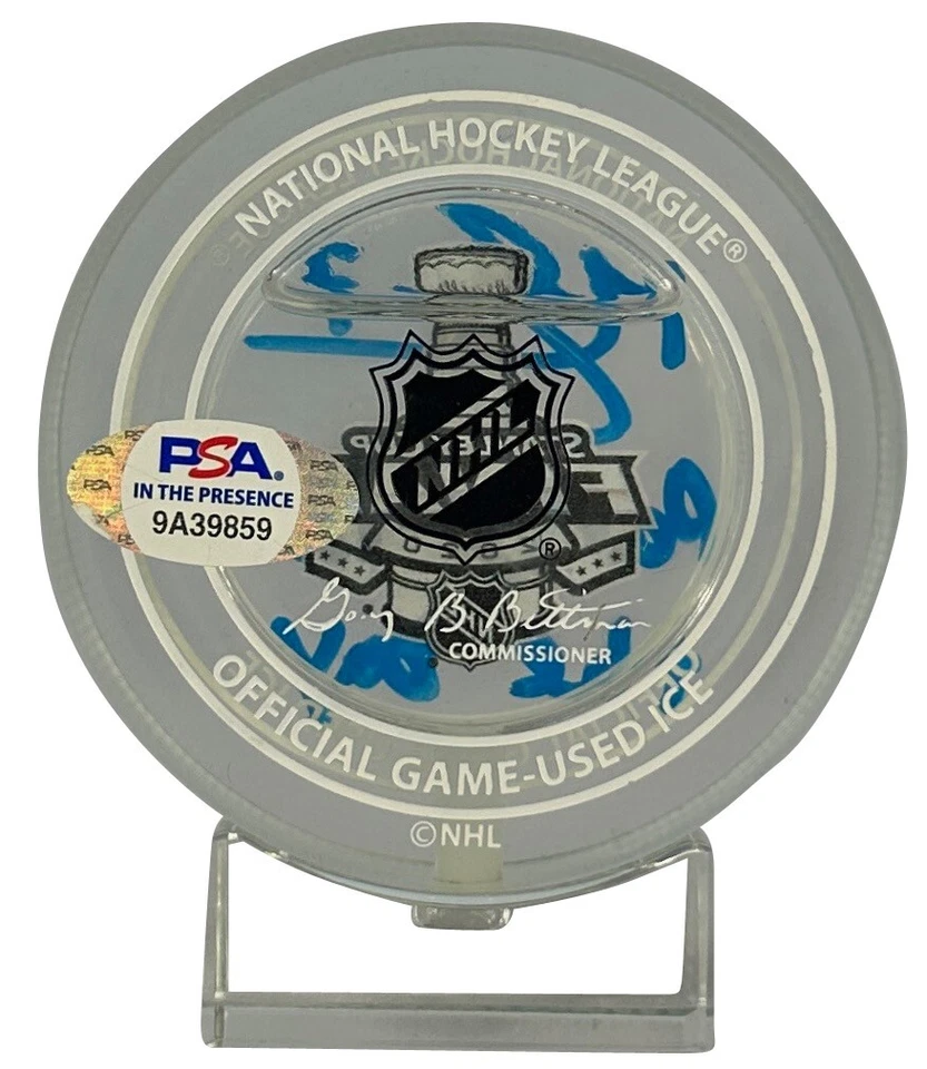 Mathieu Joseph autographed signed inscribed game used ice puck NHL Lightning PSA - Image 2 of 3