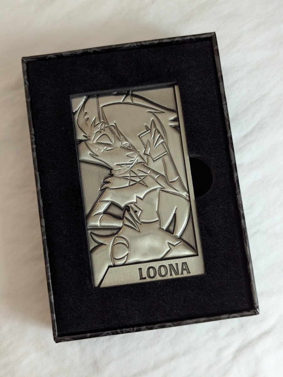 Official Helluva Boss Loona Silver Metal Card Ingot Figure Hazbin