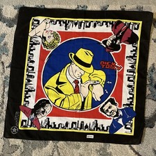 Vintage 90s 1990 DICK TRACY Disney Movie Bandana Handkerchief Made in USA RARE