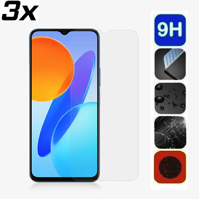 3x Panzerfolie aus Echtglas vollklebend aus 9H Hartglas Schutzglas für Honor X8a