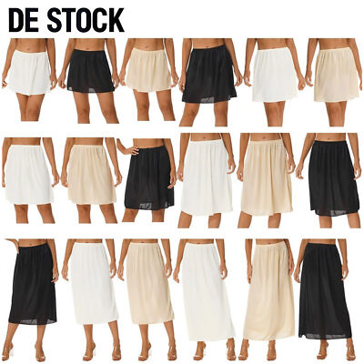 DE Damen Elastischer Unterkleid Basic Rock Kleid Unterröcke Reifröcke Nachtkleid