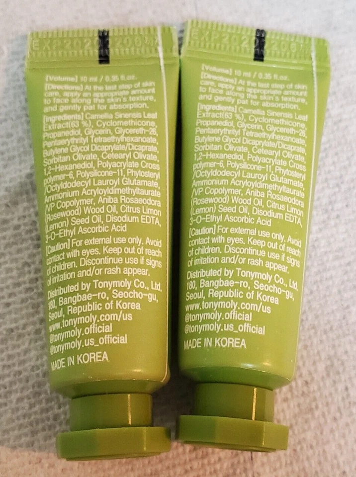 2 Tony Moly The Chok Chok Green Tea Watery Cream .35 oz 10 ml Sealed Sample Size - Image 4 of 4