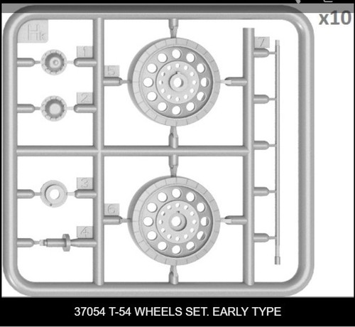 Miniart 37054 - 1/35 T-54 Wheels Set Early Type Scale Plastic Model Kit - Picture 2 of 3