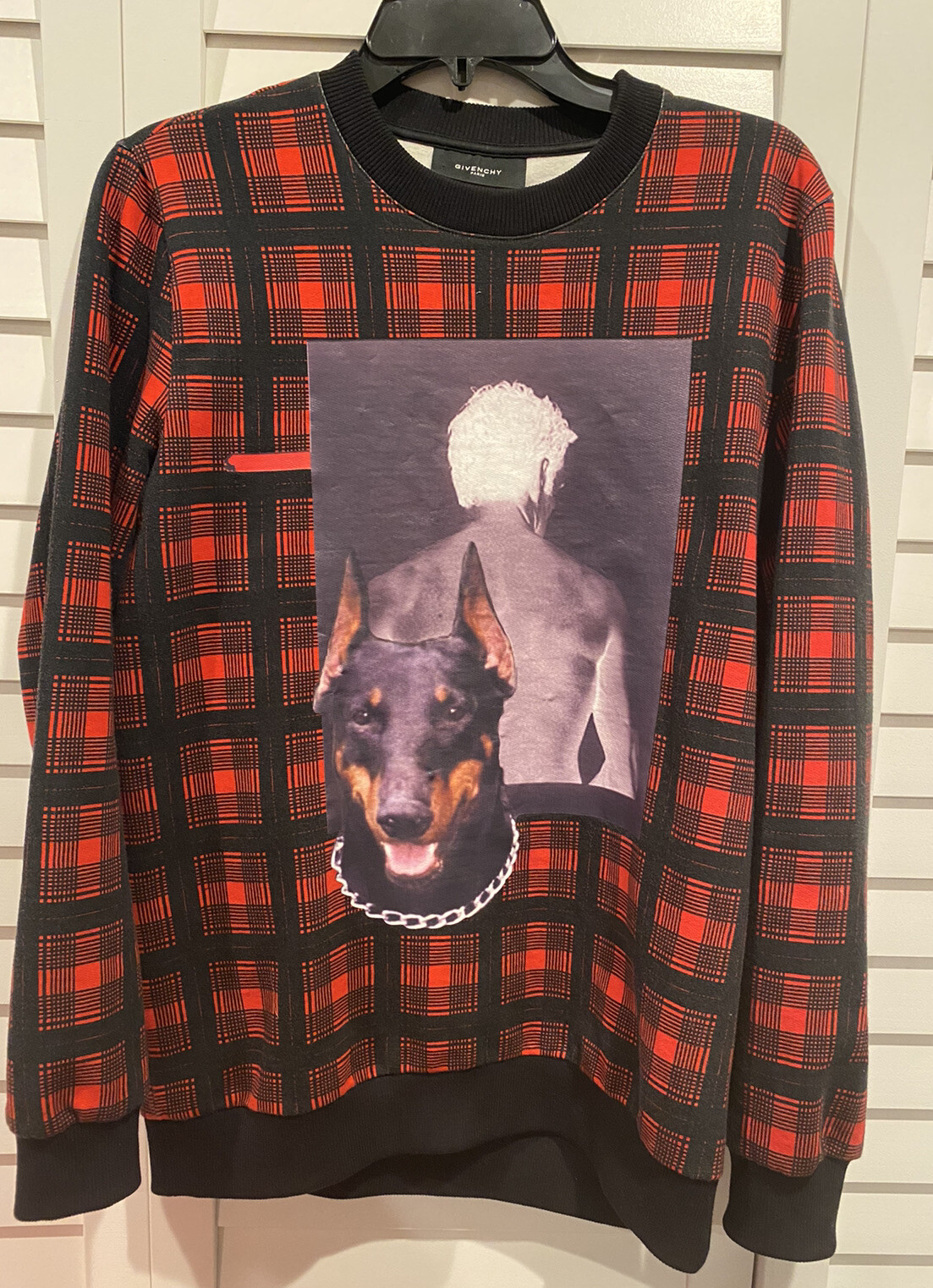 Givenchy Doberman Red Tartan Sweatshirt 