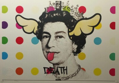 Seltener Druck QUEEN WINGS DOTS geprägt nummeriert signiert, Dismaland, Death NYC Hirst 