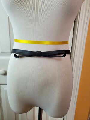 Etcetera Leather Belt Size Large Bowtie Black  Women's Adjustable Belt 