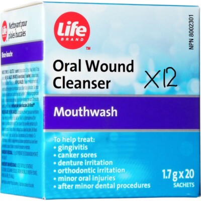 NEW 12 BOXES LIFE BRAND ORAL WOUND CLEANSER -AMOSAN SODIUM PERBORATE MONOHYDRATE