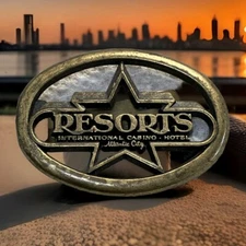 VINTAGE “RESORTS INTERNATIONAL CASINO/HOTEL ATLANTIC CITY BRASS MONEY CLIP-RARE