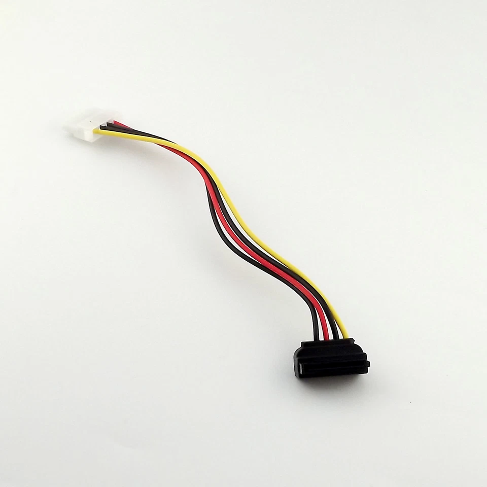 IDE Female 4 Pin Molex to SATA Female 15 Pin 90°Angled HDD Power Adapter Cable - Image 3 of 4