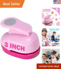 Large 75mm Circle Hole Punch in Pink - Ideal for Cardstock and Scrapbooking