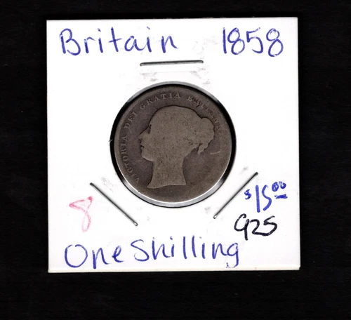 Photo of a 1858 Victoria Shilling from an eBay listing that sold on Jun 10, 2026