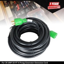 30 AMP 4 Prong 50 Feet NEMA L14-30P to L14-30R Generator Extension Cord