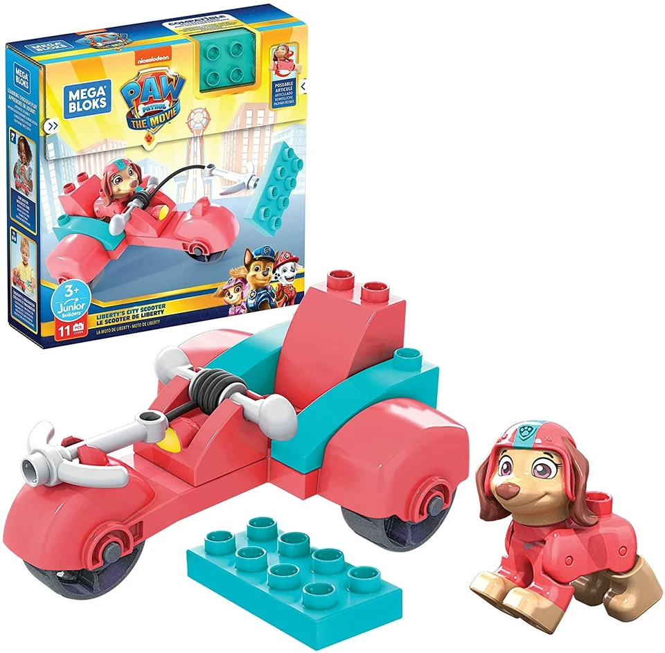 NEW OFFICIAL MEGA BLOKS PAW PATROL THE MOVIE LIBERTYS CITY SCOOTER  - Image 2 of 3