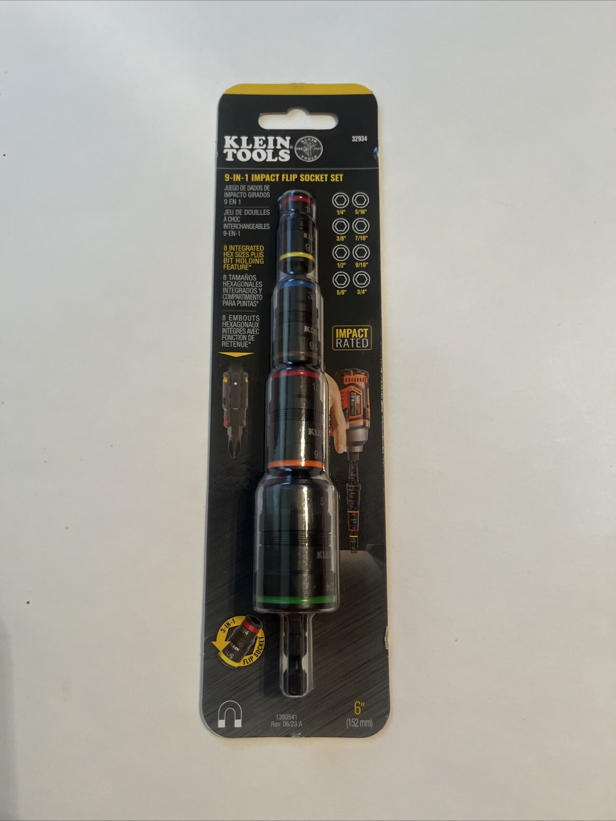 BRAND NEW! Klein Tools 32934 9-in-1 Impact Rated Flip Socket Set